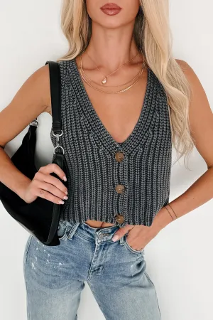 Breathable knit Seamless Design Made For Mornings Sleeveless Knit Top (Ink)