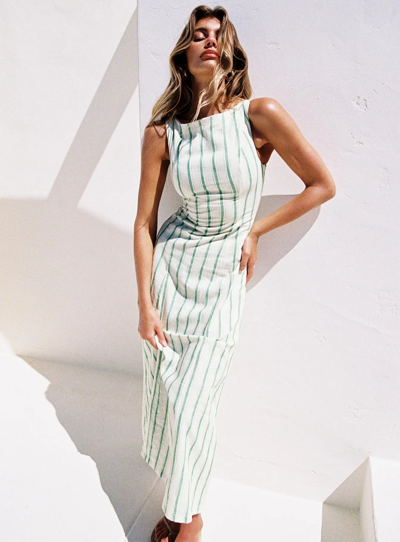 Market Lane Lewisa Maxi Dress Green Stripe