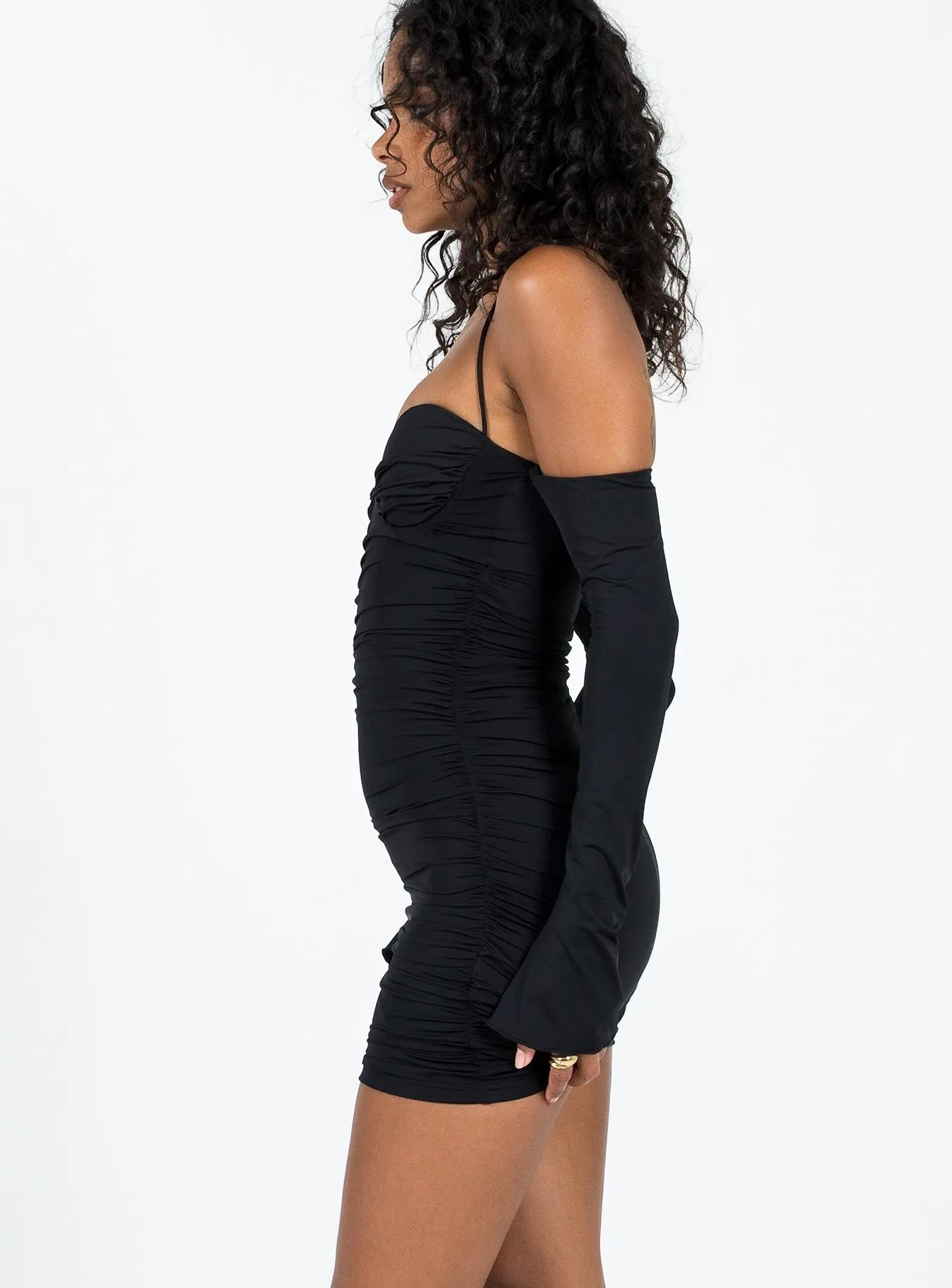Wyona Mini Dress Black Odor Resistant Finish Trendy boho-inspired mini