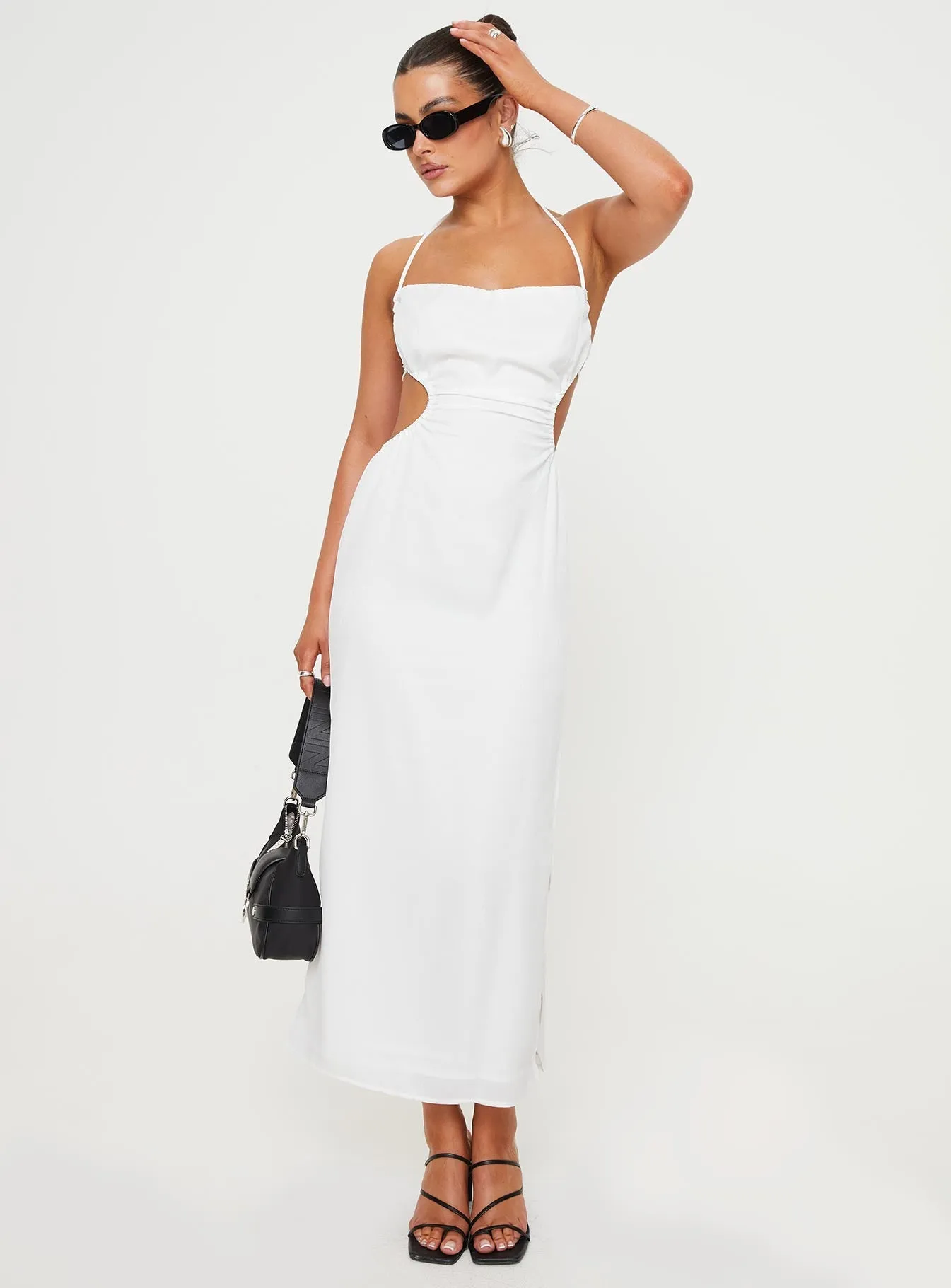 Tailor Maxi Dress White Lace Panel Easy Step