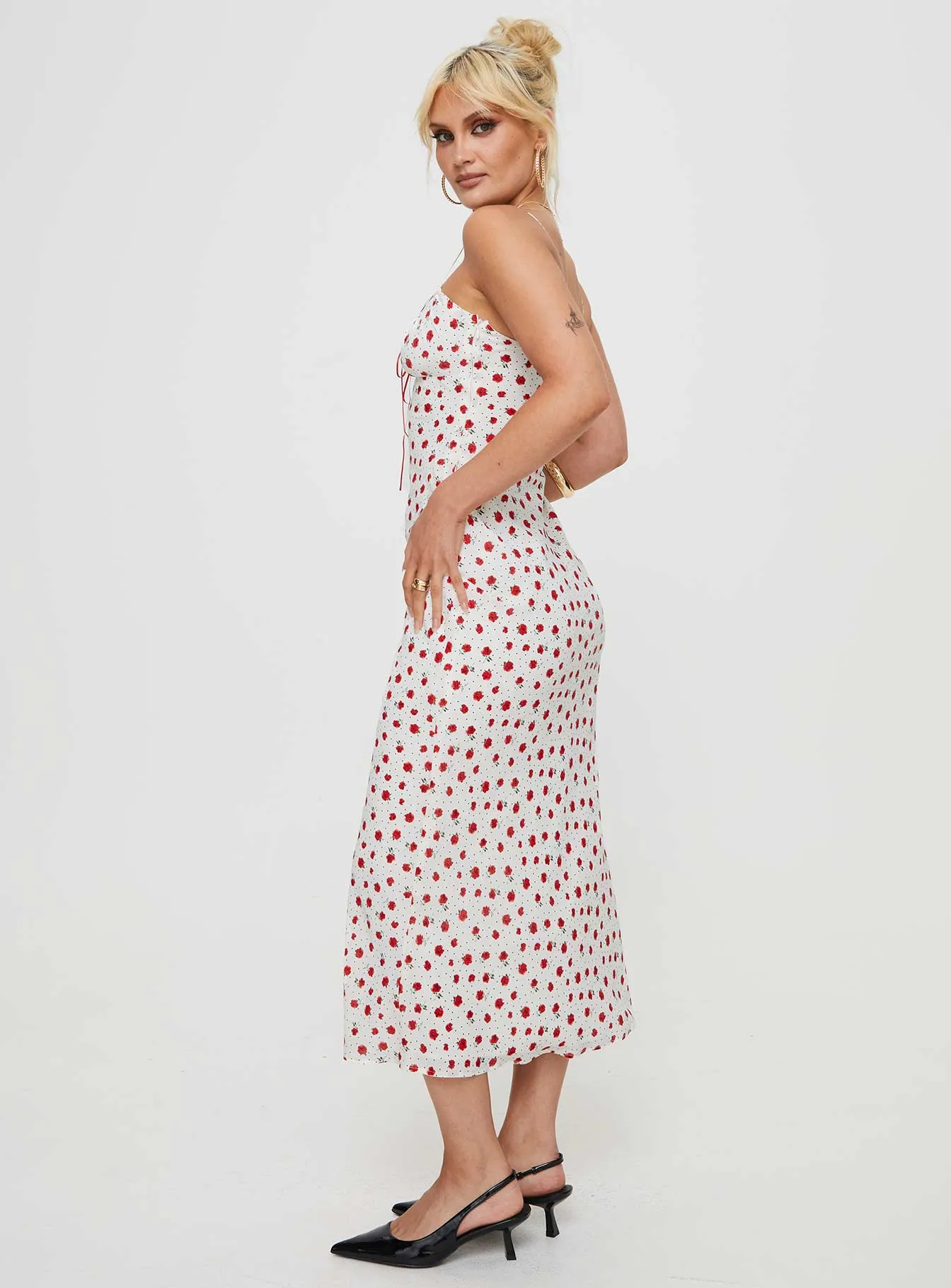 Caldwell Maxi Dress White / Red Field Walk Patch Work