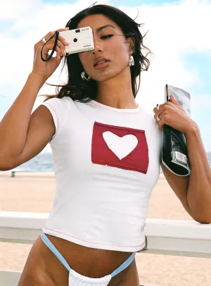 Were Lovers Baby Tee White Quick Comfort