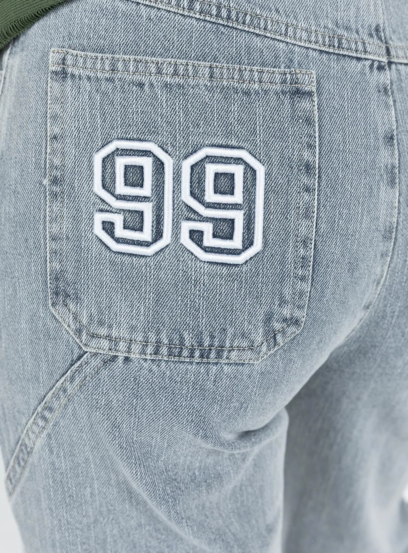 Anti Static Material Blend No Hassle Fit Garza Wide Leg Jeans Denim
