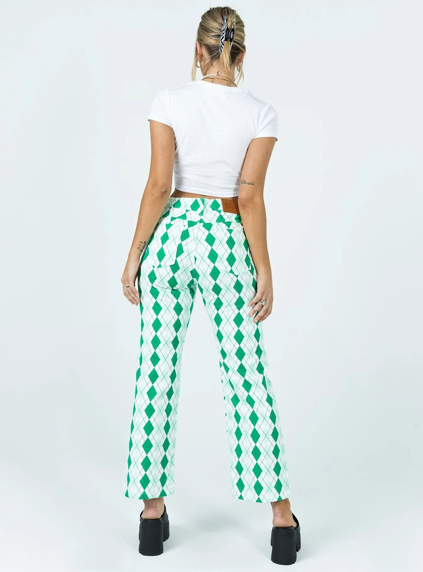 Argyle Straight Leg Print Pant Affordable Beach Day Lightweight Morning Stroll Durable