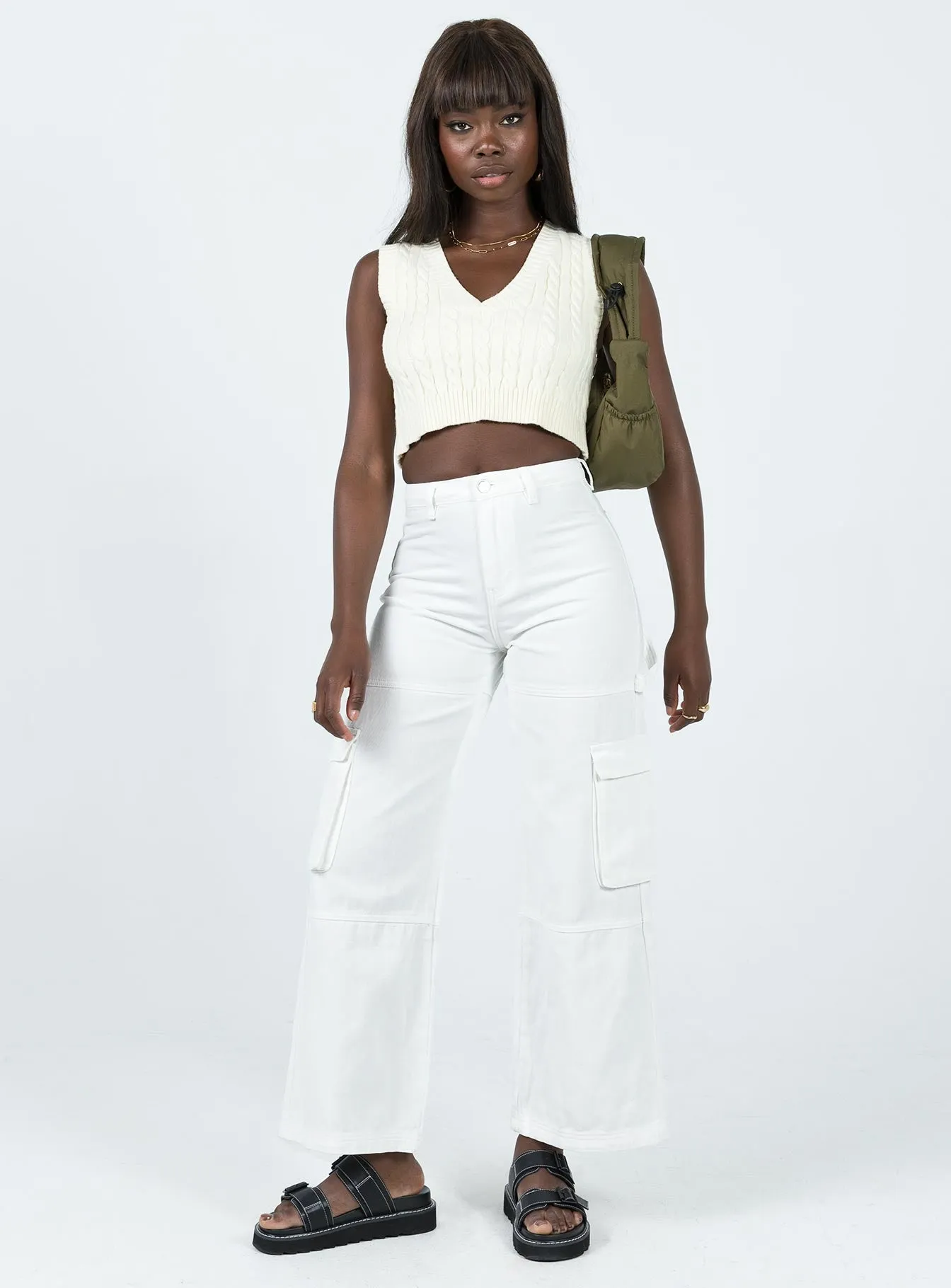 Adore Cargo Pants White On-the-Go Look