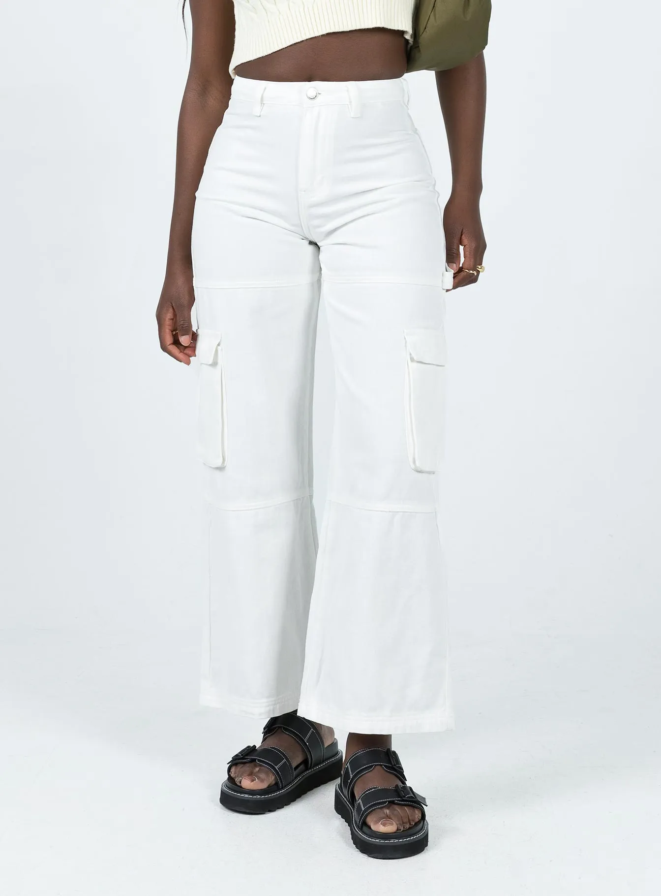 Adore Cargo Pants White Relax Fit