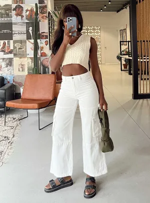 Adore Cargo Pants White Sustainable Road Trip