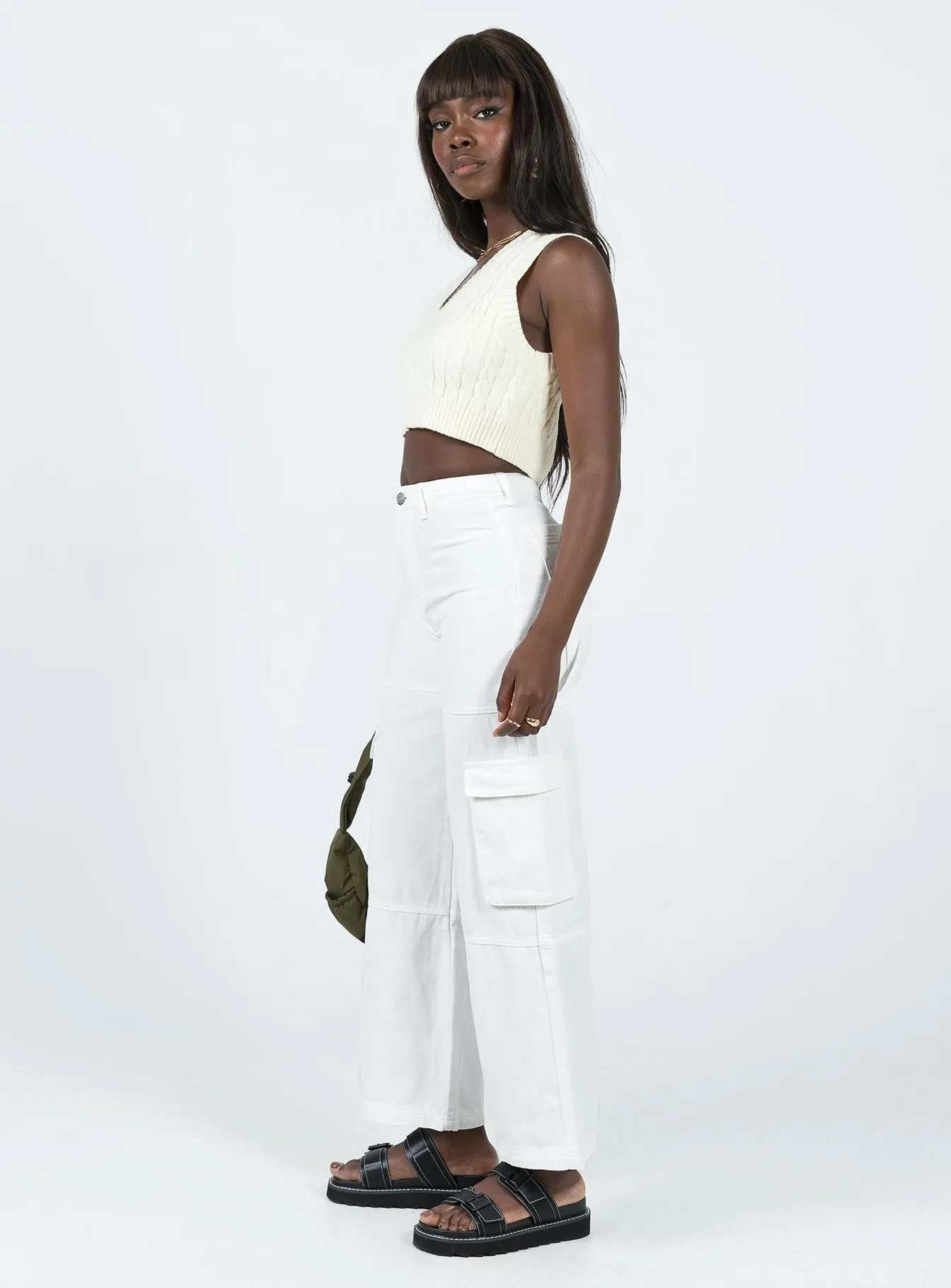 Adore Cargo Pants White Formal Adult Fashion Versatile Winter Warmth