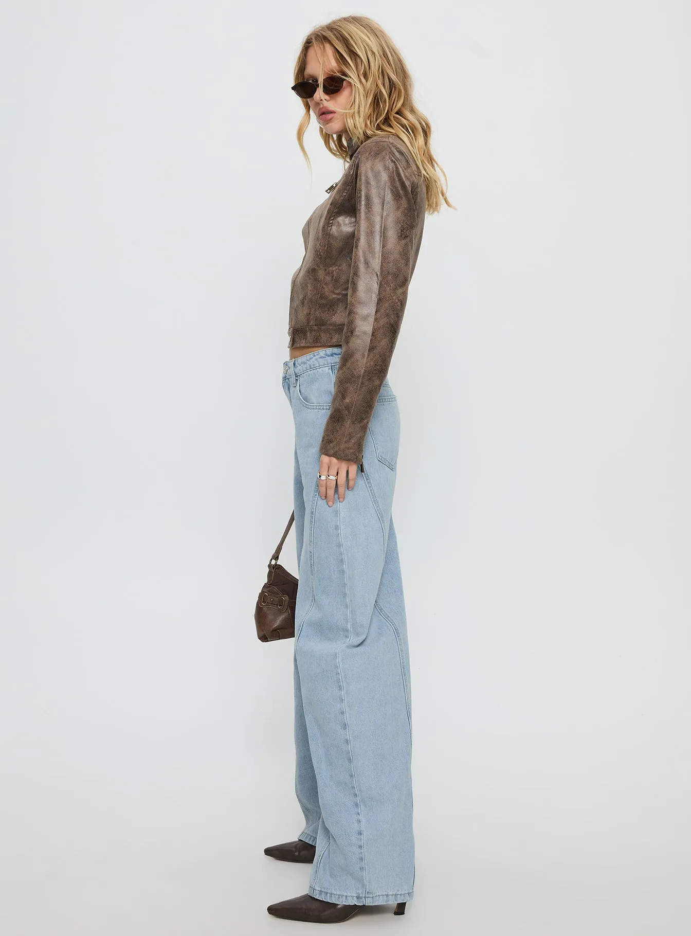 Lost Track Mid Rise Barrel Leg Jeans Ice Wash Festival Outfit Comfy Artist Vibe Everyday Rainy Day