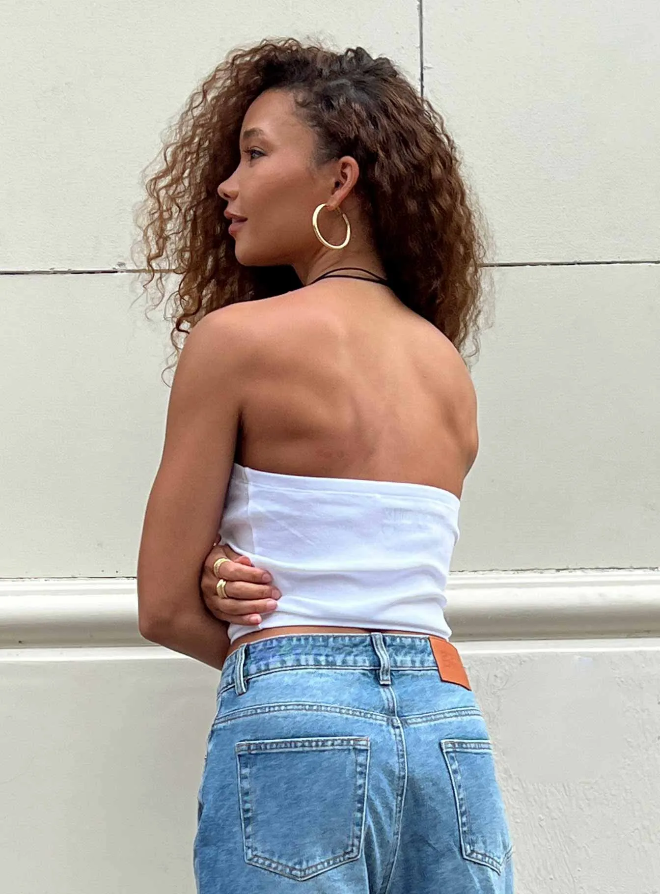 Layered Look Non Restrictive Fit Guns N' Roses Tank Tube Top White