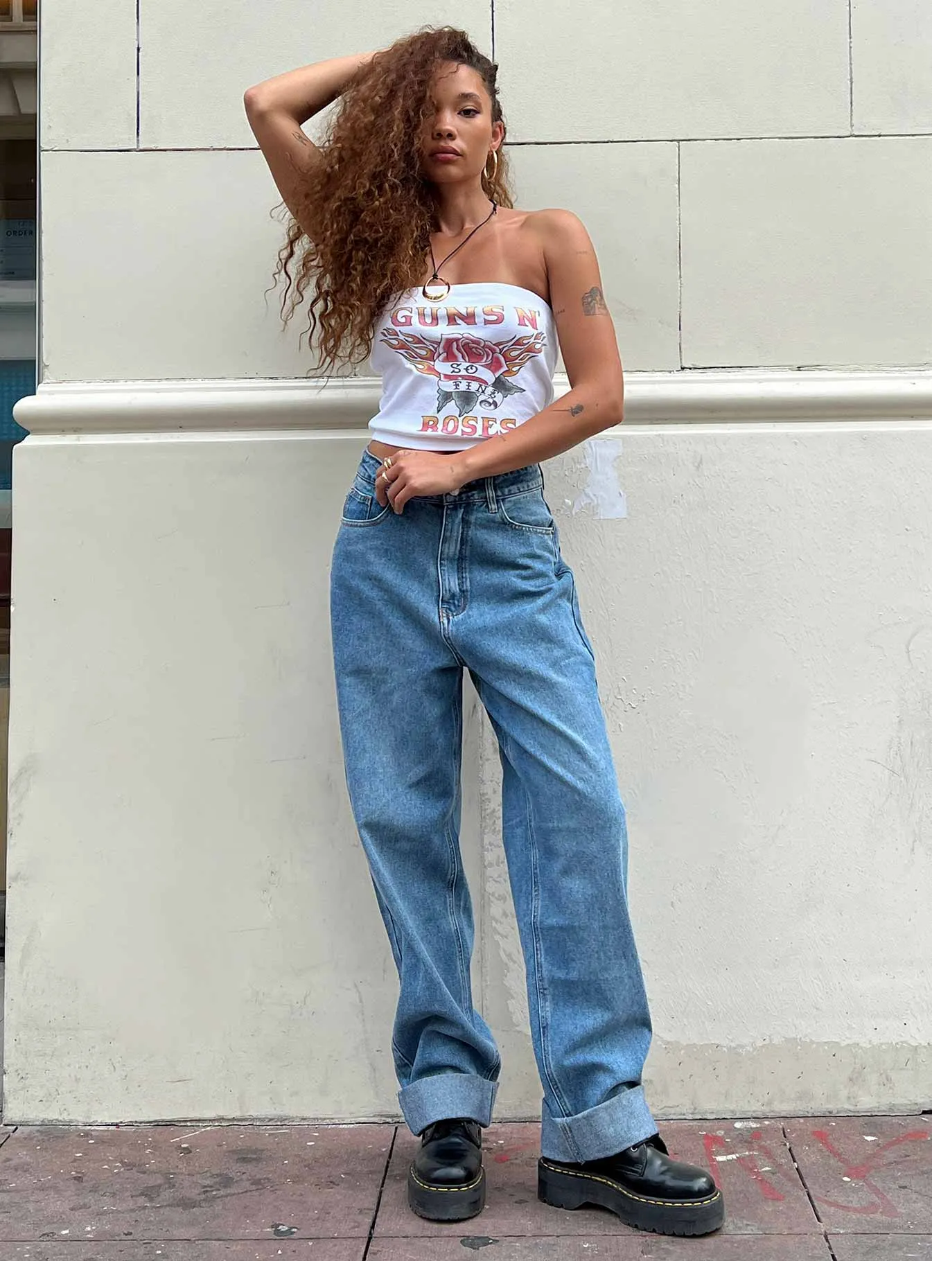 Guns N' Roses Tank Tube Top White AbrasionResistant Surface