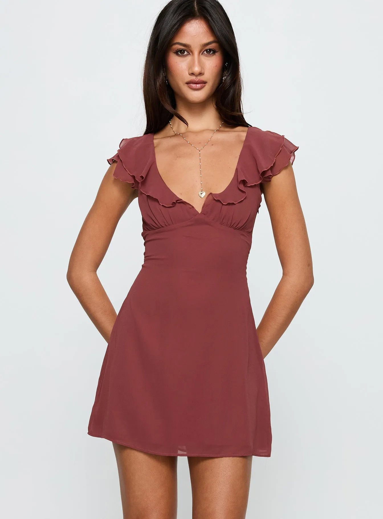 I Guess So Mini Dress Currant Cozy Fashion Pop Mode