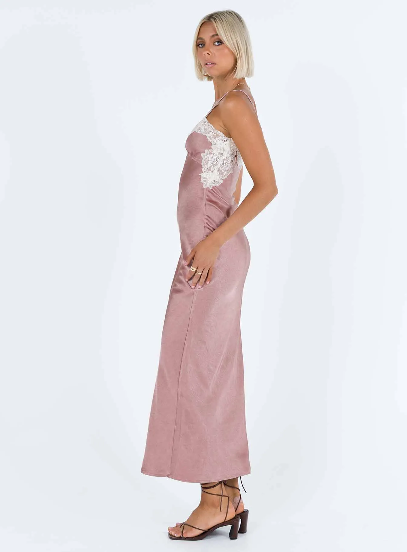 Agate Shine Alexina High Back Maxi Dress Pink
