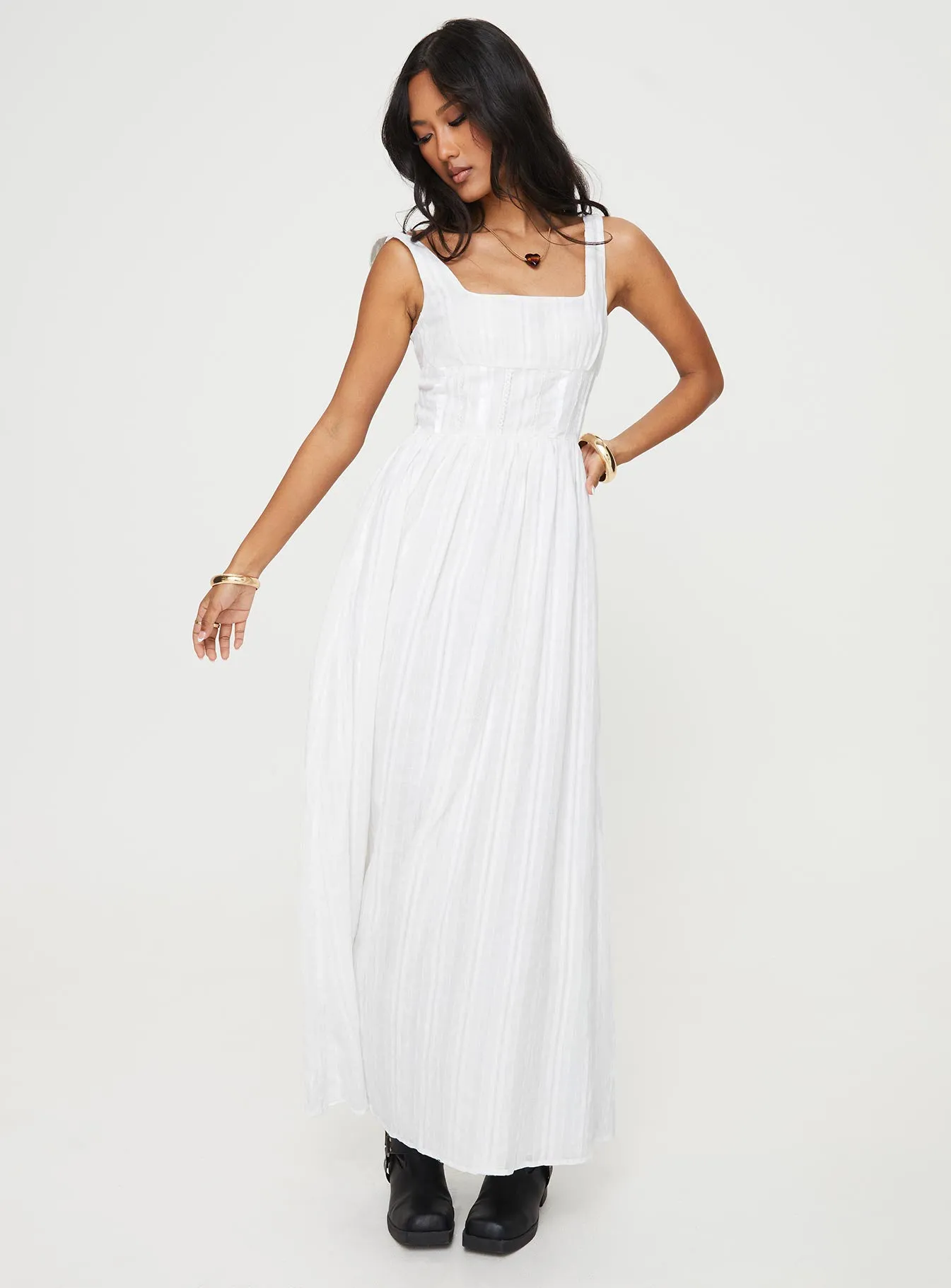Lorinda Maxi Dress White Calm Mind Poetic Move