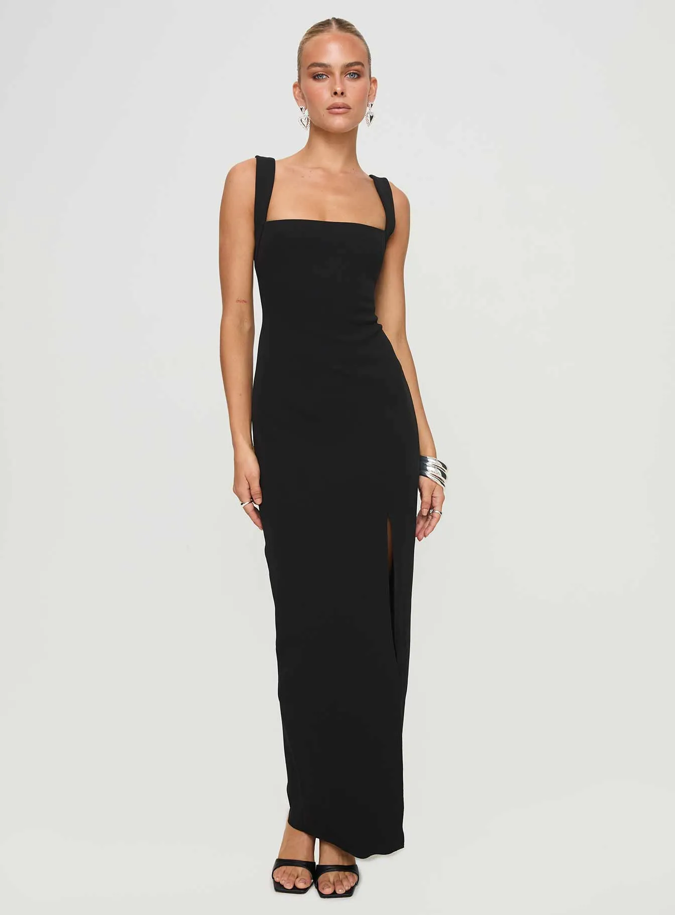 Stone Glow Bombshell Maxi Dress Black Petite