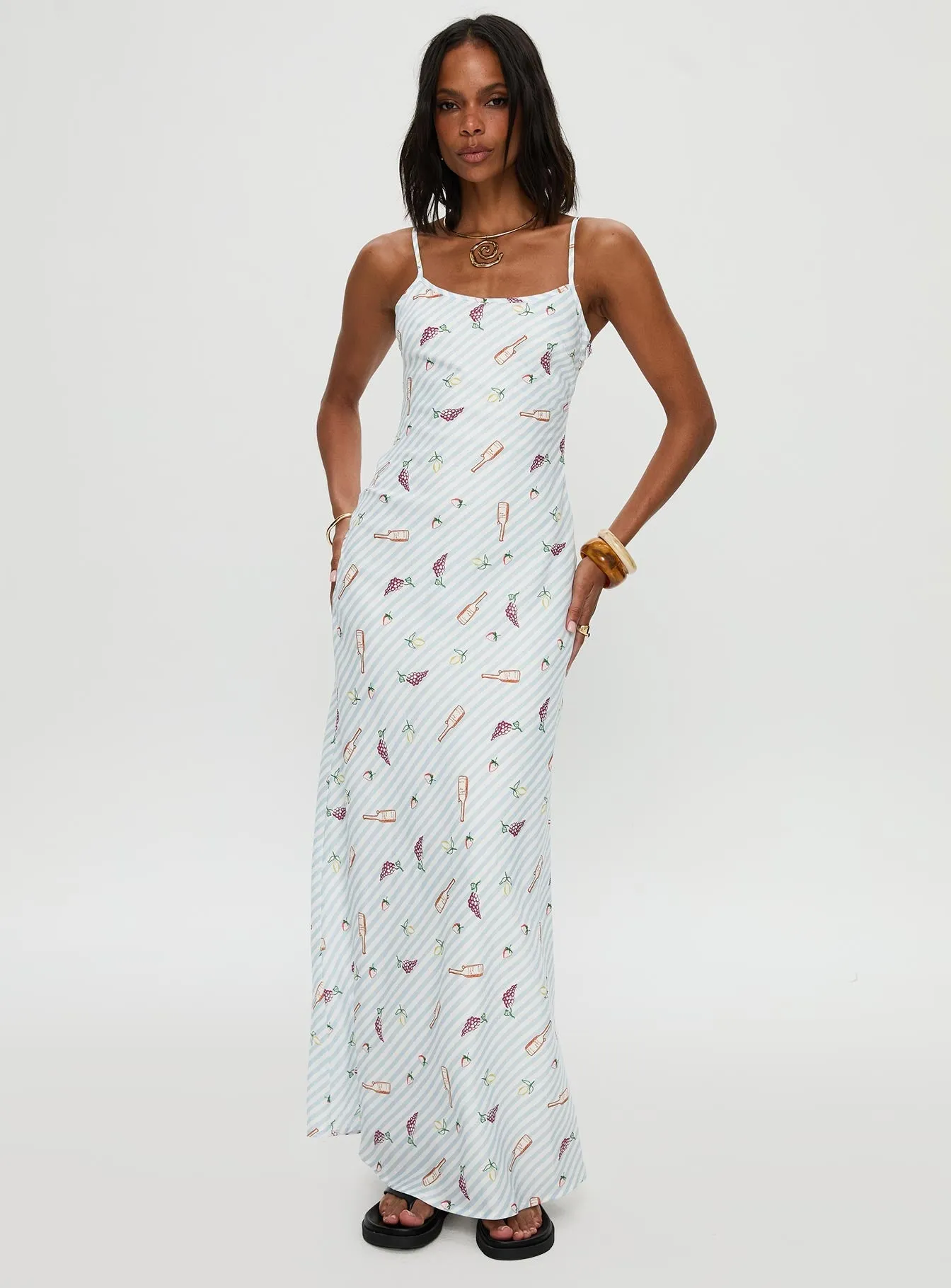 Charcuterie Maxi Dress Blue Wheat Field Pine Grove