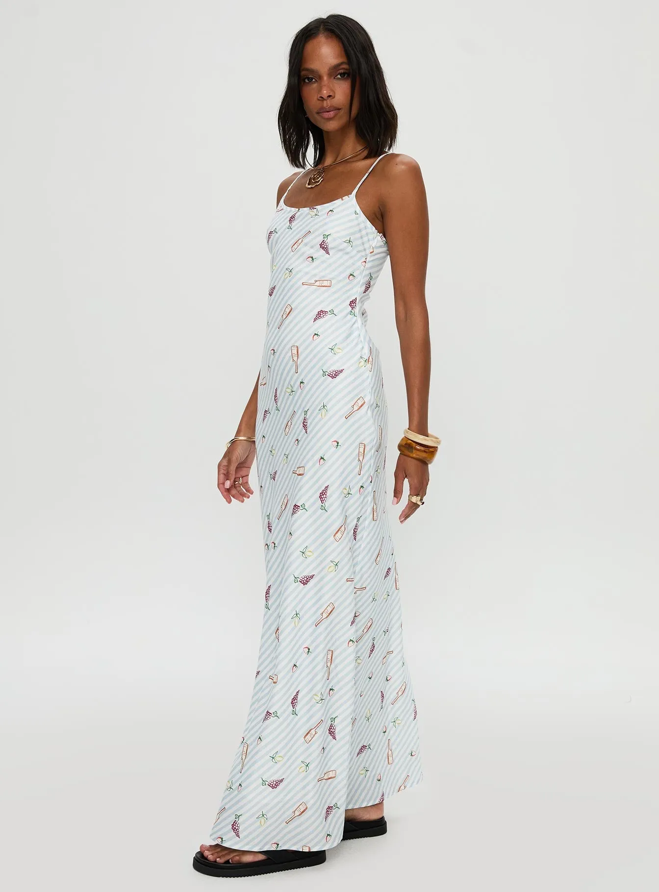 Charcuterie Maxi Dress Blue Vibrant evening maxi