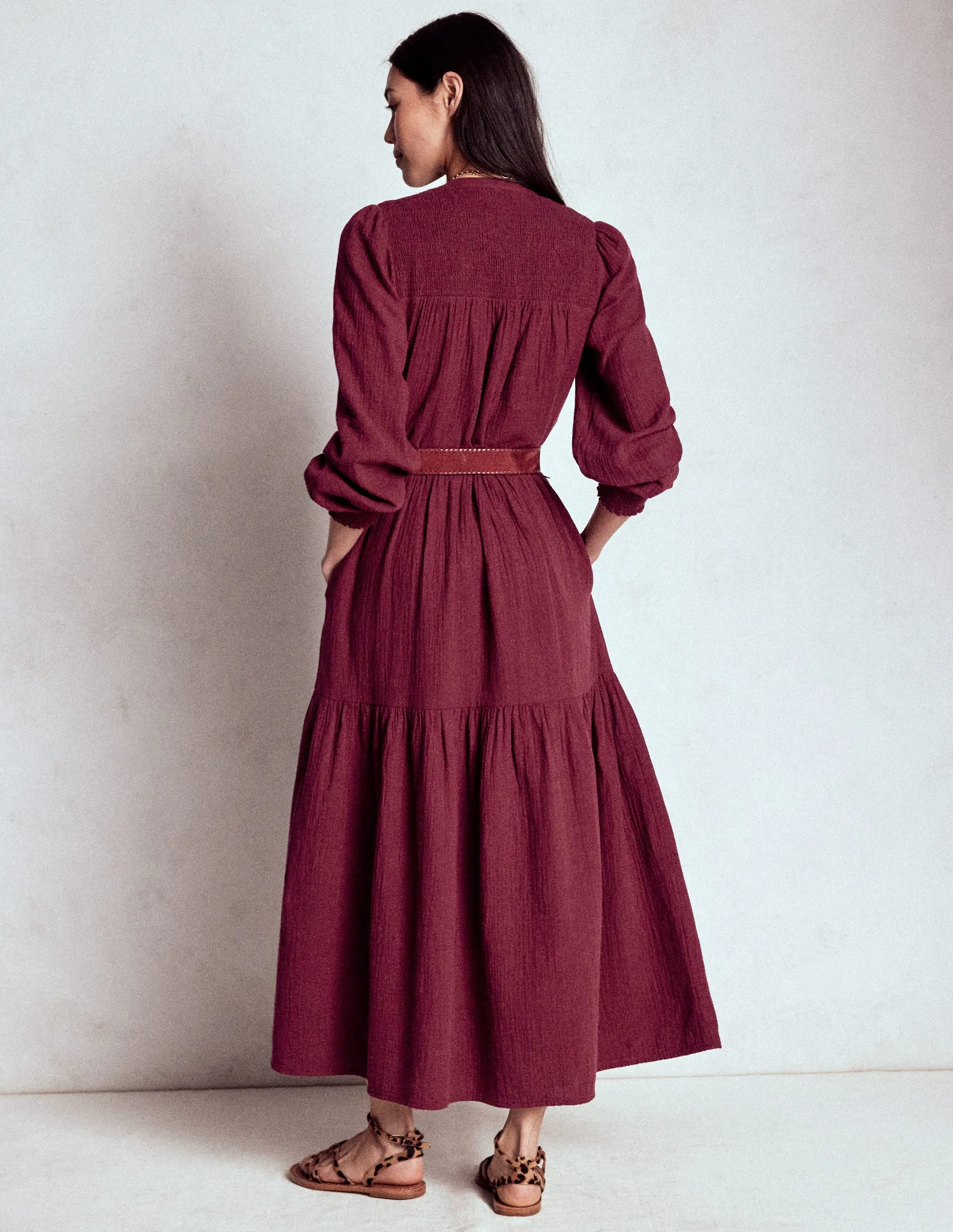 Cecily Double Cloth Midi Dress-Deep Wisteria Tulle Light