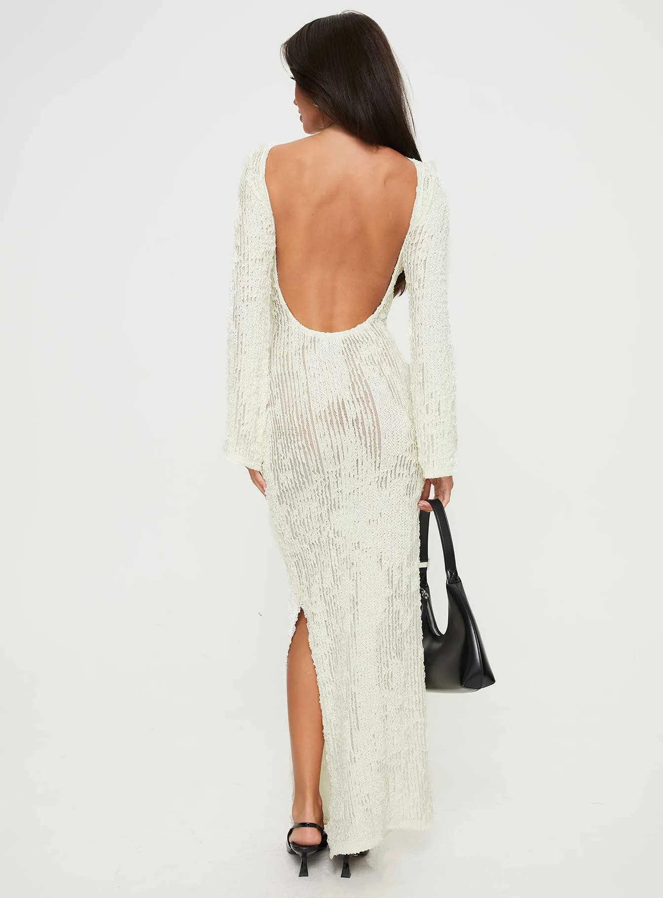 Coolibah Long Sleeve Maxi Dress Cream Easy Step Boho chic