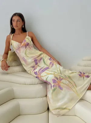 Isakaia Beaded Maxi Dress Floral / Multi Romantic resort wear Flowing silhouette dress