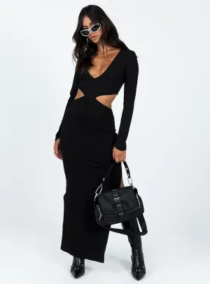 Ayda Maxi Dress Black Soft Dawn Stream Path