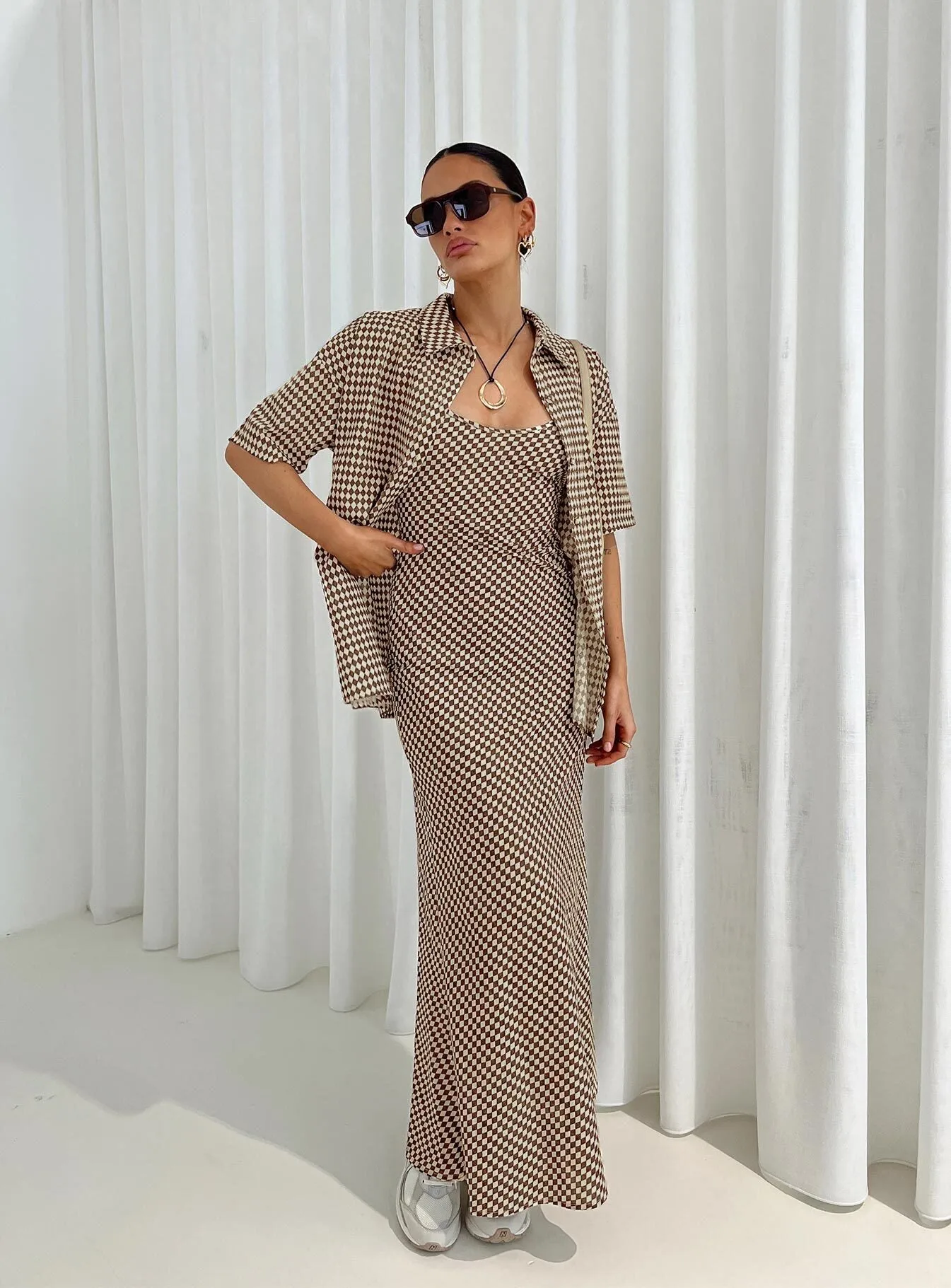 Sea Breeze Marble Step Otillie Maxi Set Brown / White