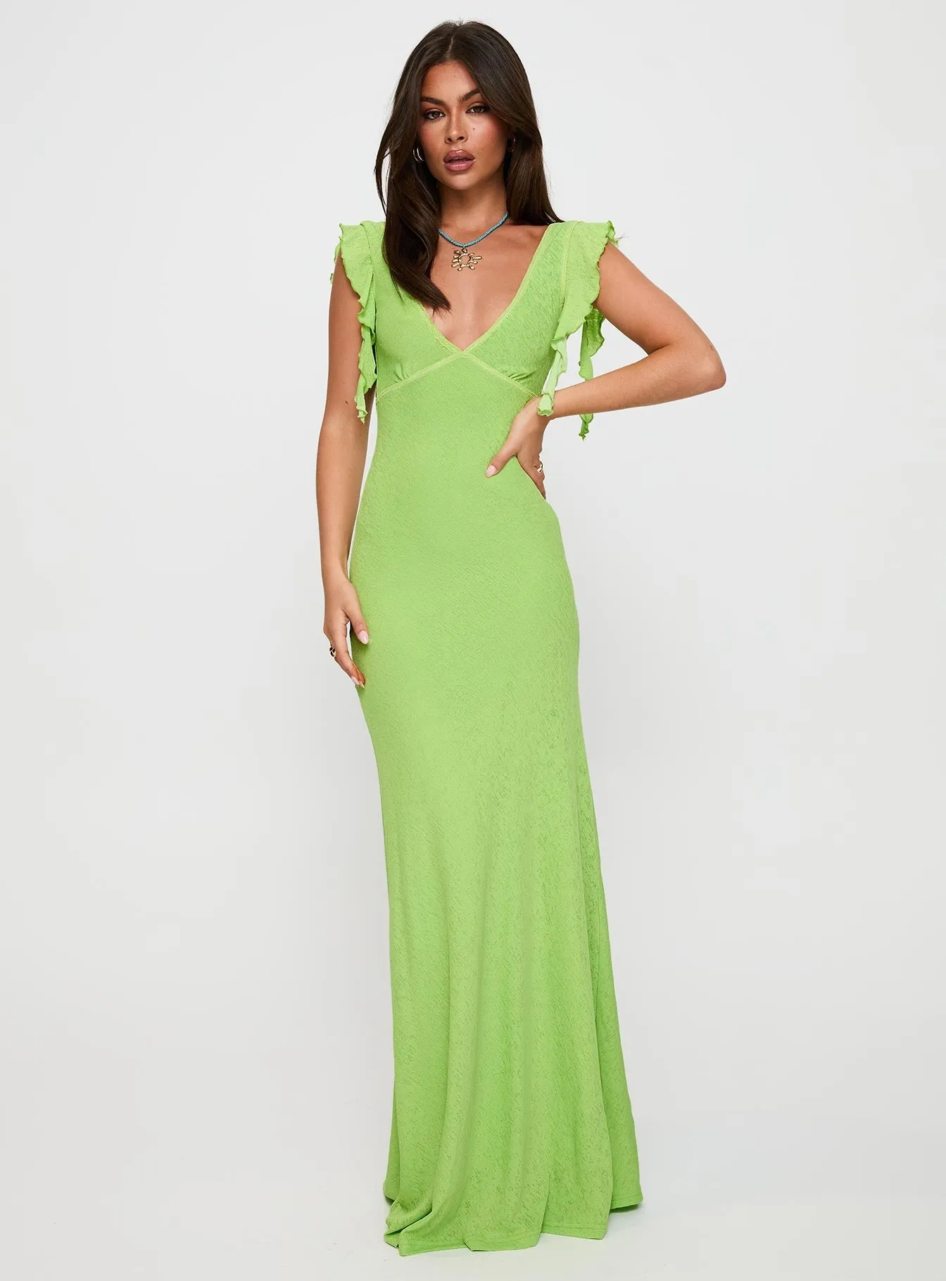 Soleila Maxi Dress Green Tonal With its sophisticated design this dress will always remain a classic wardrobe piece The relaxed fit of this maxi dress offers a casual yet elegant appearance for any occasion