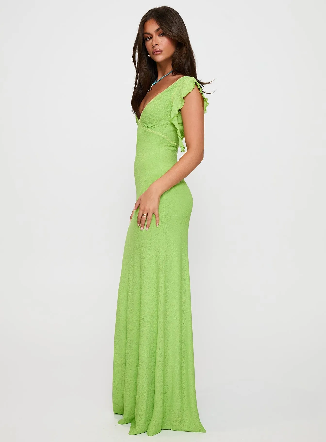 Light Weight Soleila Maxi Dress Green Tonal