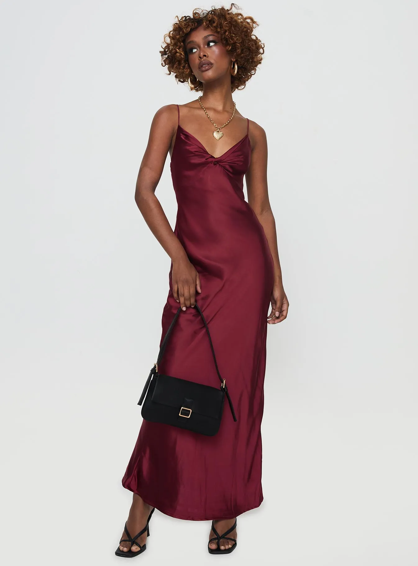 Marilyn Maxi Dress Wine Coral Pop