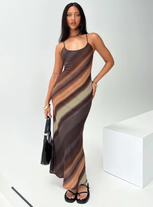 Noon Glow Versatile event attire Otillie Maxi Dress Brown Multi Petite