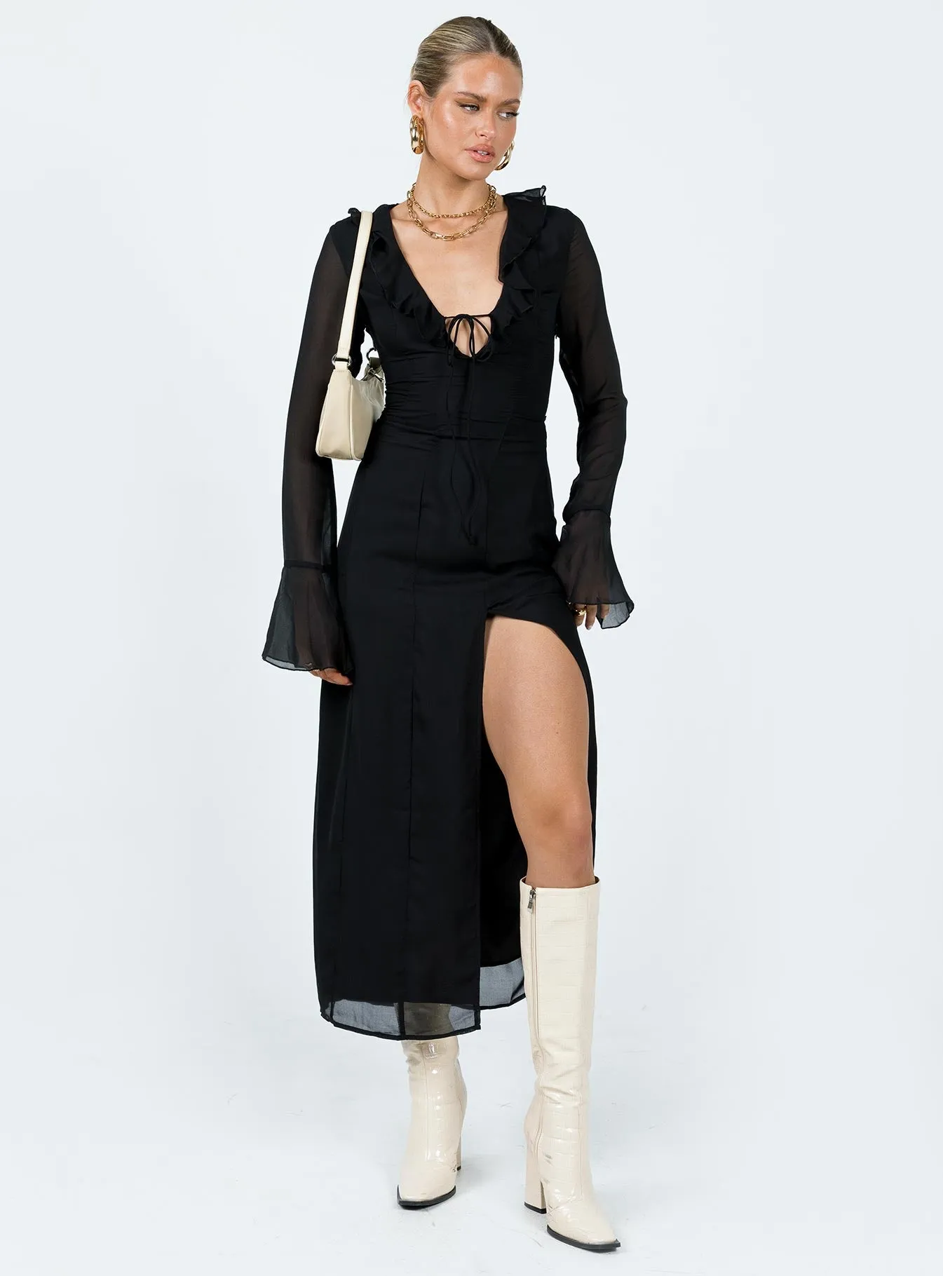 Wood Glow Rosalia Maxi Dress Black
