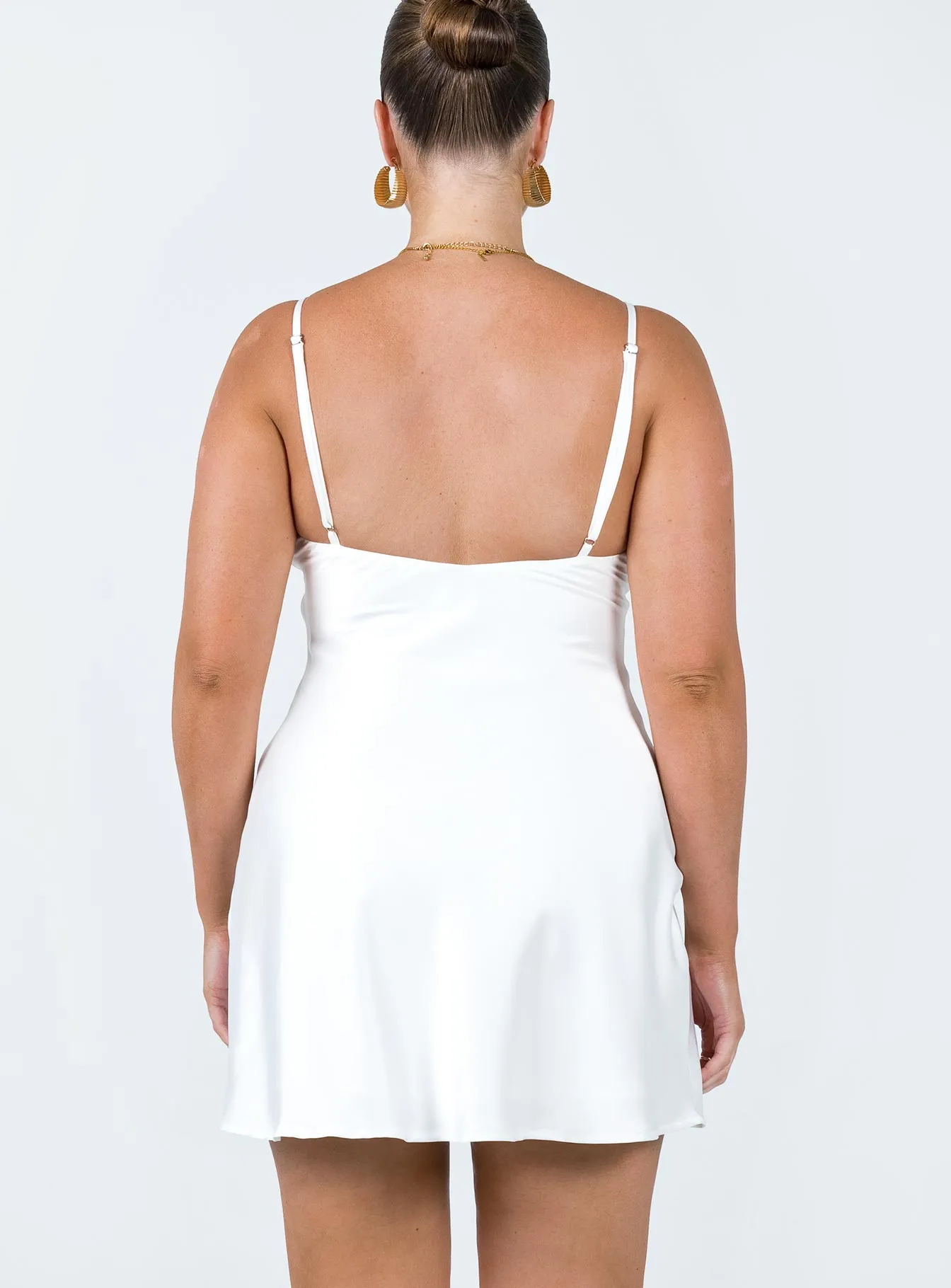 Breathable Lining Breathable fabric Kalesi Mini Dress White
