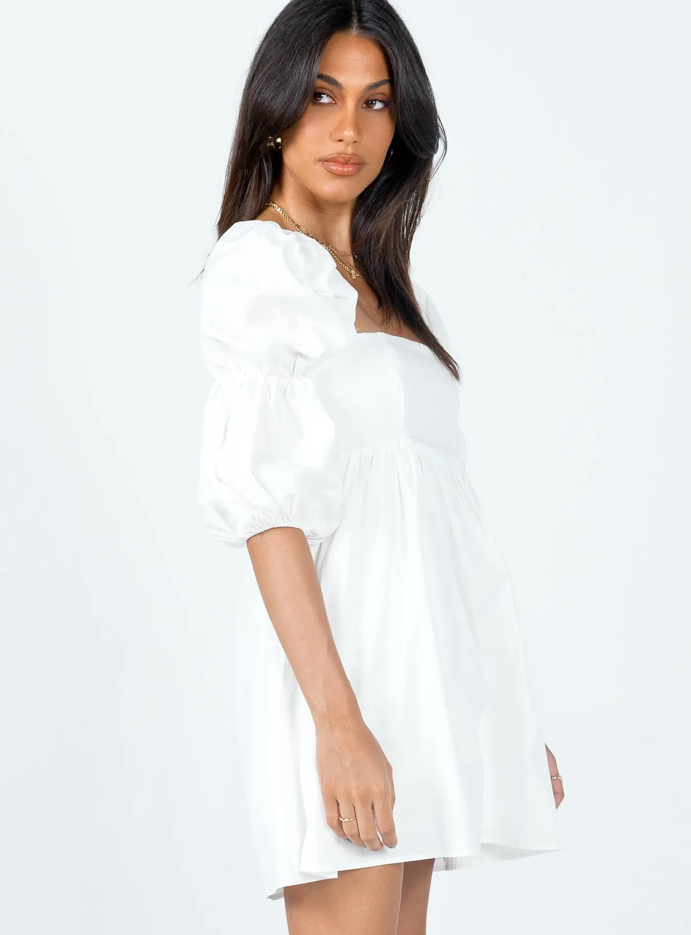 Noha Mini Dress White Uniform Drape Relaxed Chic