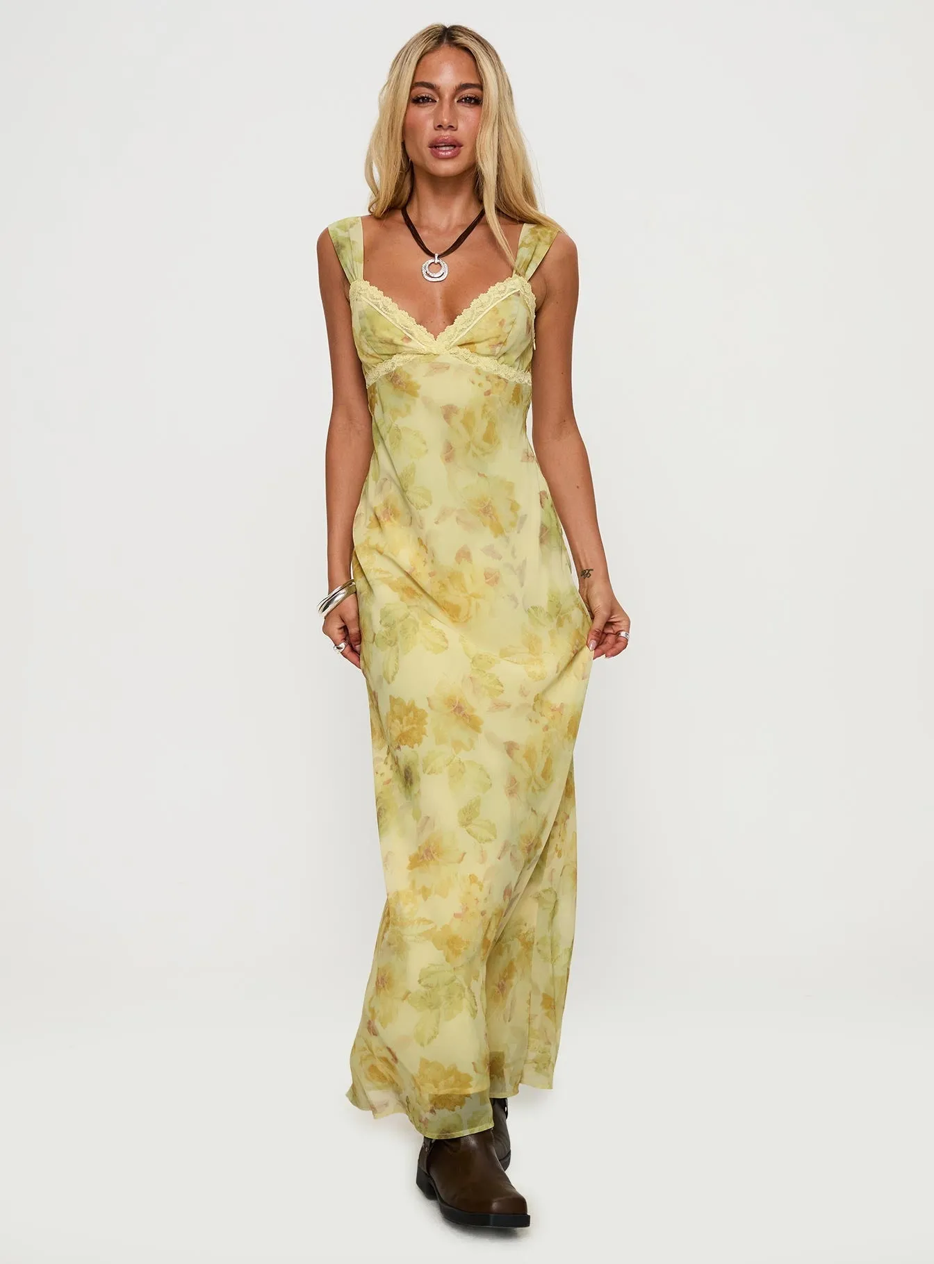 Fernwood Maxi Dress Yellow Multi Still Lake