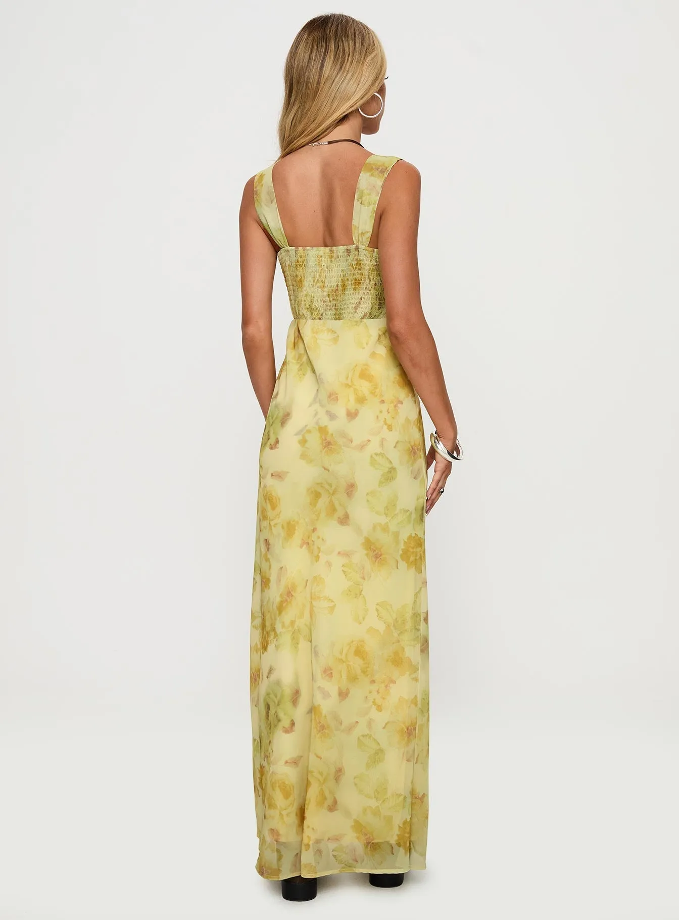 Queen Vibe Fernwood Maxi Dress Yellow Multi