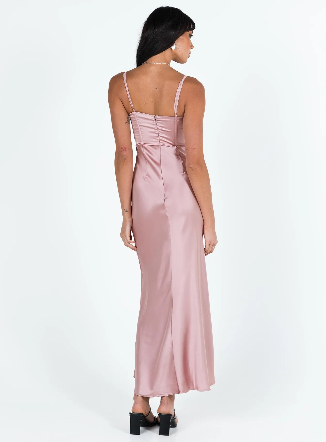 Macrae Maxi Dress Mauve Moon Rise Georgette Glow