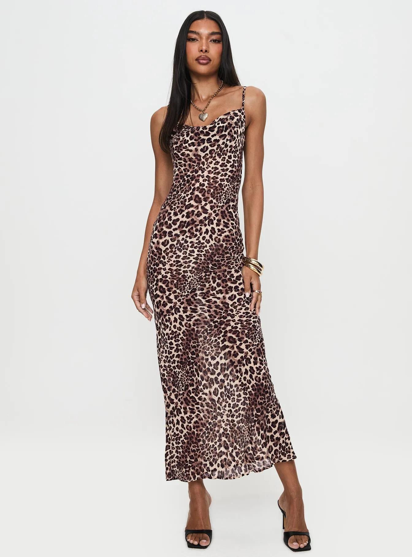 Stylish spring maxi Paolina Maxi Dress Leopard