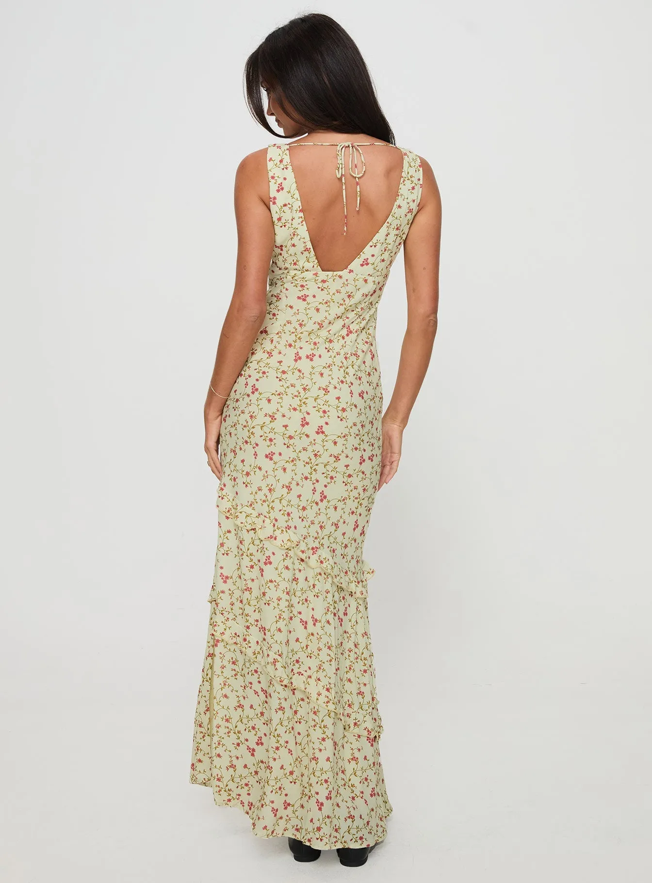 Quiet Shore Ridgewood Maxi Dress Beige Floral