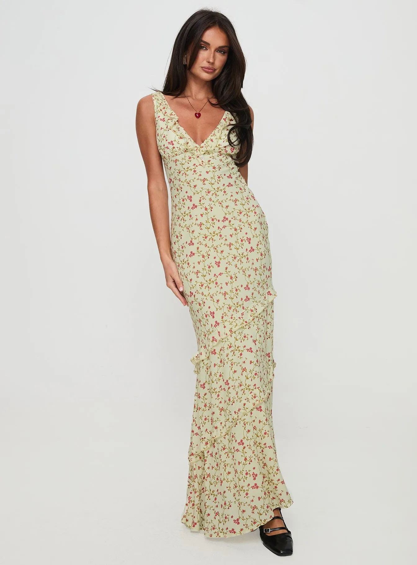 Tassel Glow Ridgewood Maxi Dress Beige Floral