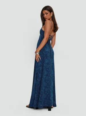 South Of France Maxi Dress Navy Agate Shine