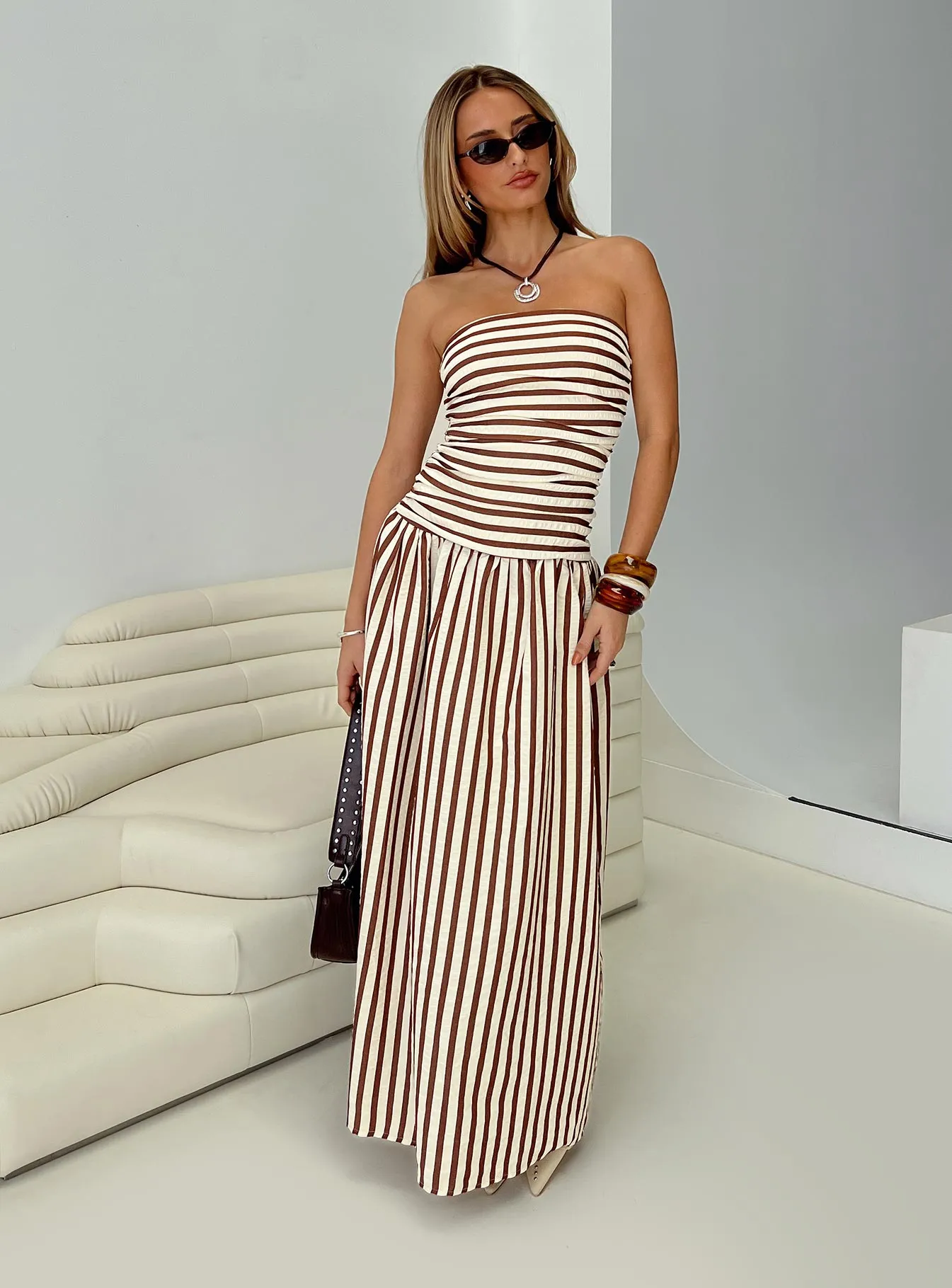 Paper Glow Adessa Strapless Maxi Dress Multi
