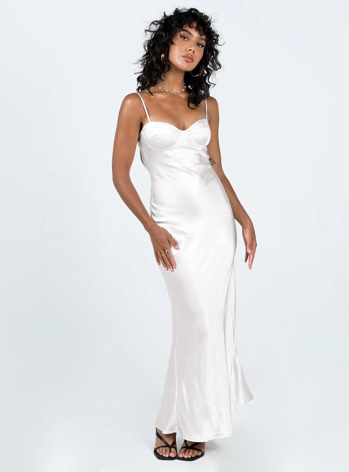 Crystal Shine Candle Hour Creewood Maxi Dress Champagne