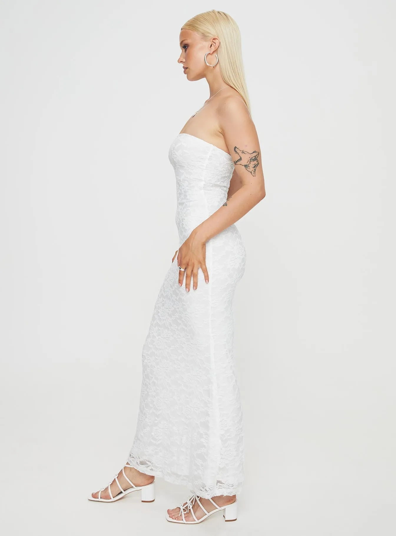 Lavelle Strapless Maxi Dress White Boho chic