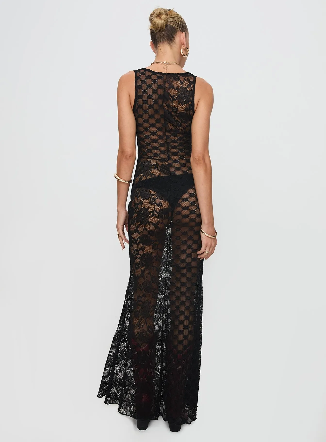Zhara Lace Dress Black Tower View