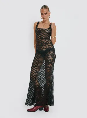 Sand Path With its comfortable fit this dress is perfect for all-day wear while maintaining an elegant appearance Zhara Lace Dress Black