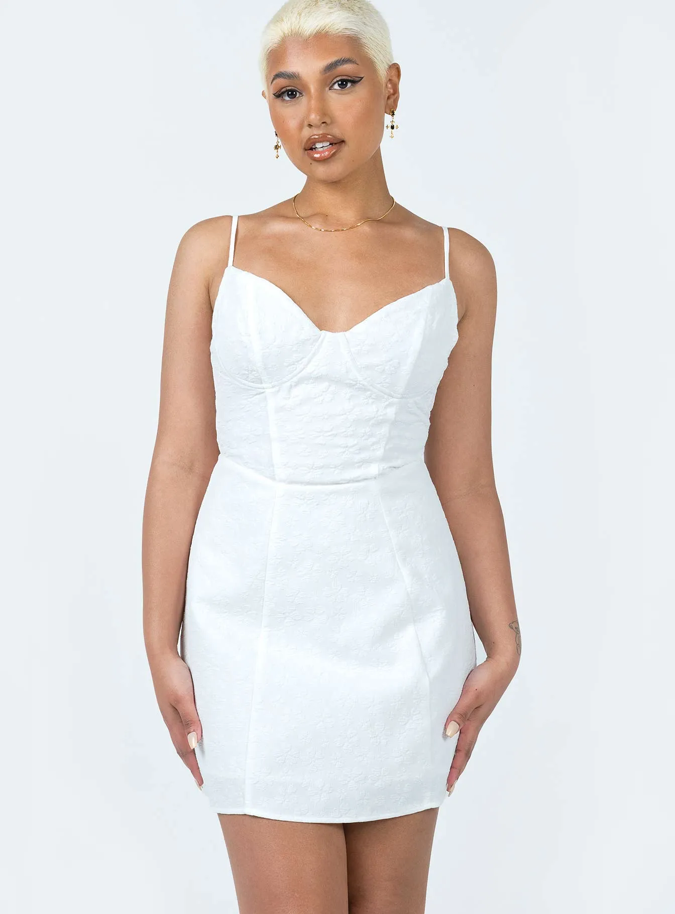 Eco Friendly Dye Relaxed mini for events Zora Mini Dress White