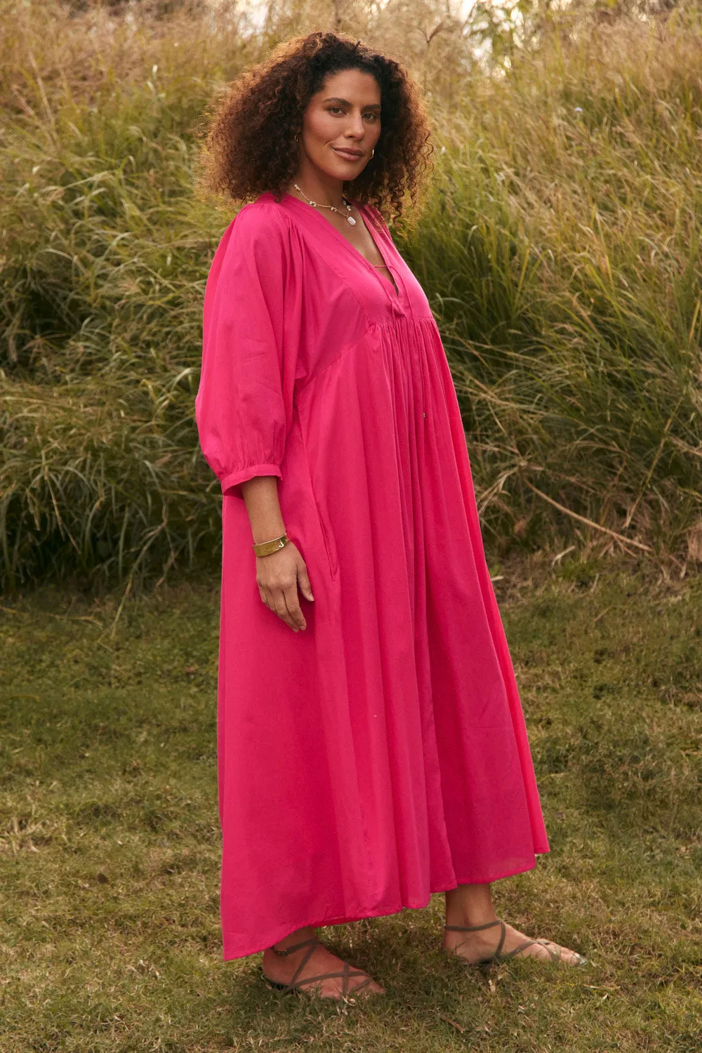 Chic Choices Timeless Comfort Cairo Boho Dress in Raspberry