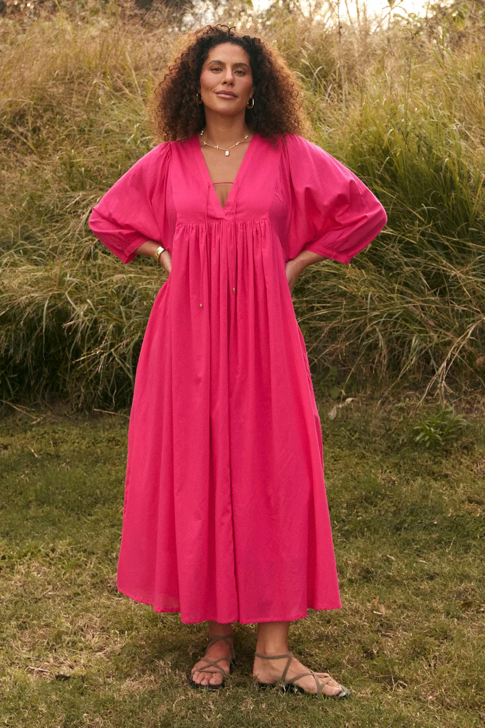 Cairo Boho Dress in Raspberry Work Wear