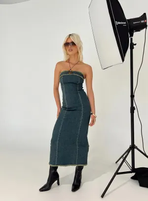 Atun Bandeau Maxi Dress Blue Acid Wash Resort Stay The simple yet stylish design of this maxi dress makes it an ideal choice for any occasion