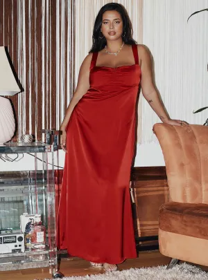 Strauss Maxi Dress Red Curve Velvet Glow